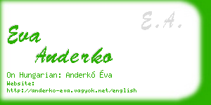 eva anderko business card